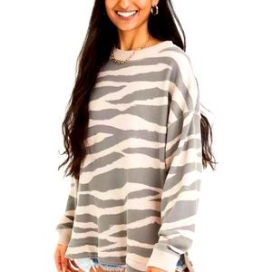 American Eagle Zebra Print Sweatshirt